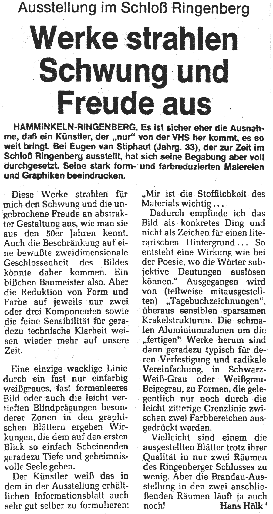 Zeitungsartikel NRZ, 18.10.1983