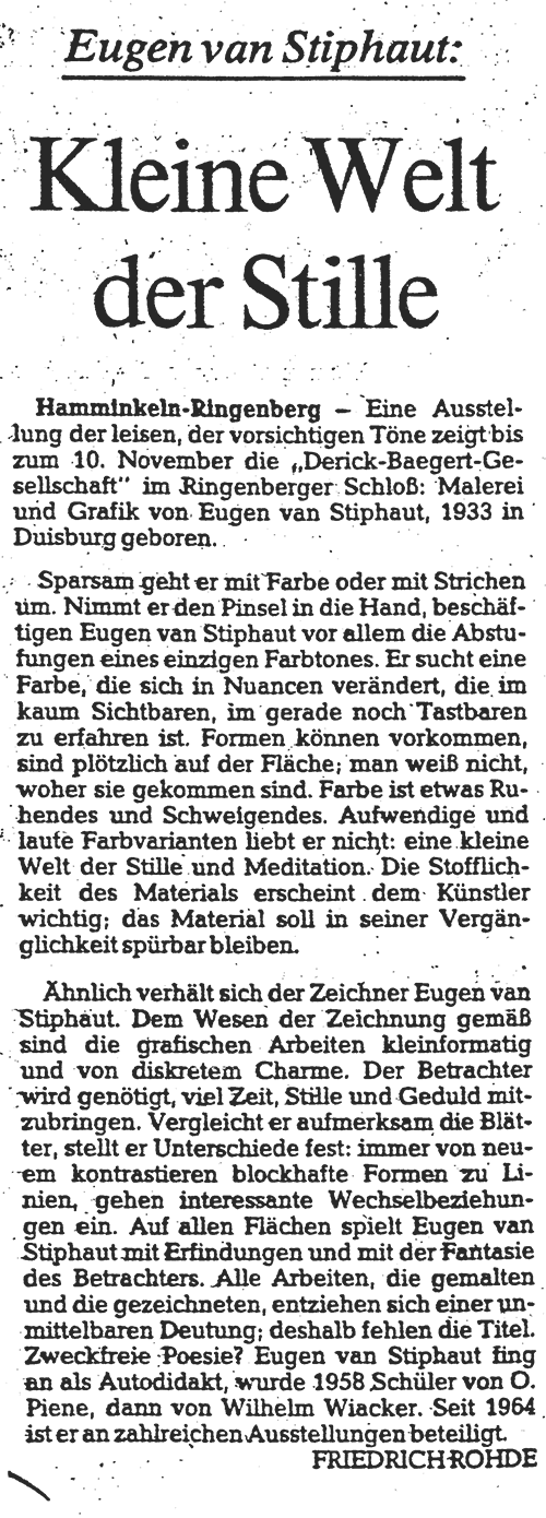 Zeitungsartikel Rheinische Post, 19.10.1983