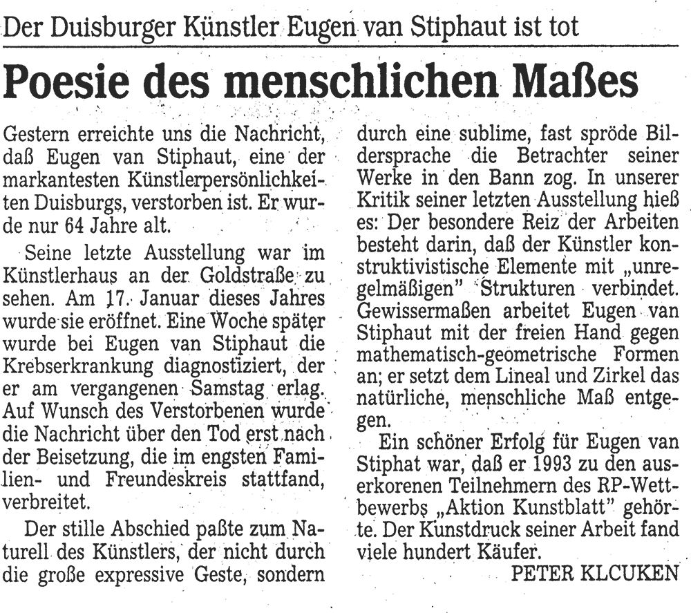 Zeitungsartikel Rheinische Post, 1997