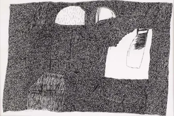 Eugen van Stiphaut: 1982, Stift auf Papier, 40 x 30cm