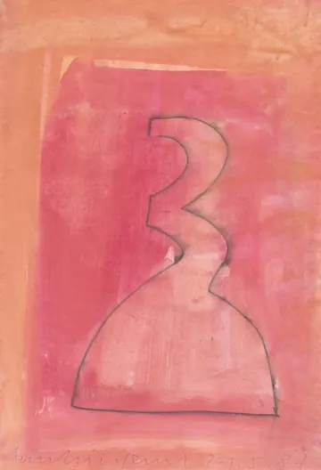 Eugen van Stiphaut: 1987, Tusche und Aquarell, 20 x 29,5cm
