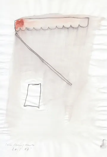 Eugen van Stiphaut: 1987, Tusche und Aquarell, 20 x 29,5cm