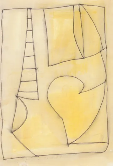 Eugen van Stiphaut: 1987, Tusche und Aquarell, 20 x 29,5cm