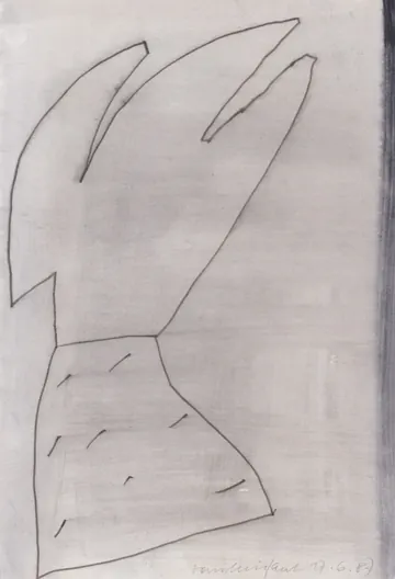 Eugen van Stiphaut: 1987, Tusche und Aquarell, 20 x 29,5cm