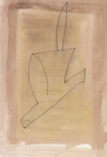 Eugen van Stiphaut: 1987, Tusche und Aquarell, 20 x 29,5cm