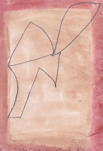 Eugen van Stiphaut: 1987, Tusche und Aquarell, 20 x 29,5cm