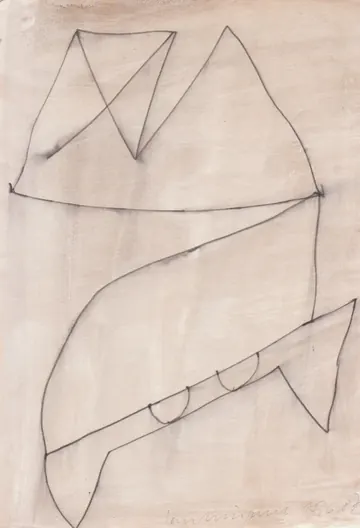Eugen van Stiphaut: 1987, Tusche und Aquarell, 20 x 29,5cm