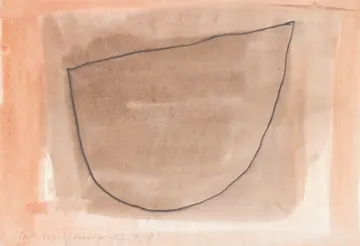 Eugen van Stiphaut: 1987, Tusche und Aquarell, 29,5 x 20cm