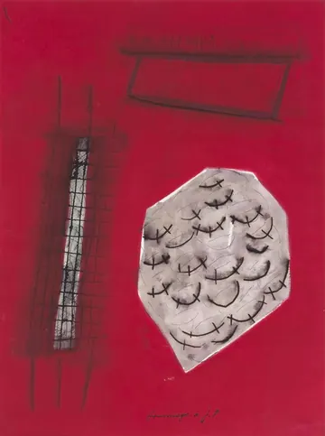 Eugen van Stiphaut: 1988, Mischtechnik, 36 x 48cm