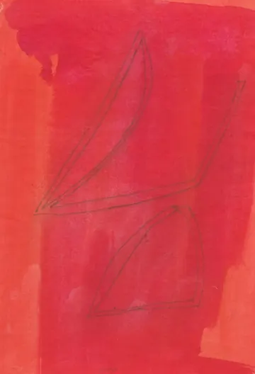 Eugen van Stiphaut: 1988, Tusche und Aquarell, 20 x 29,5cm