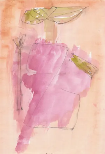 Eugen van Stiphaut: 1988, Tusche und Aquarell, 20 x 29,5cm