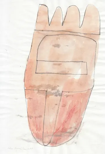 Eugen van Stiphaut: 1989, Tusche und Aquarell, 20 x 29,5cm