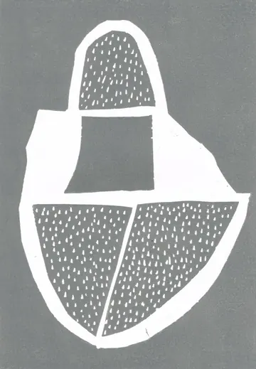 Eugen van Stiphaut: 1991, Linolschnitt, 21 x 30cm