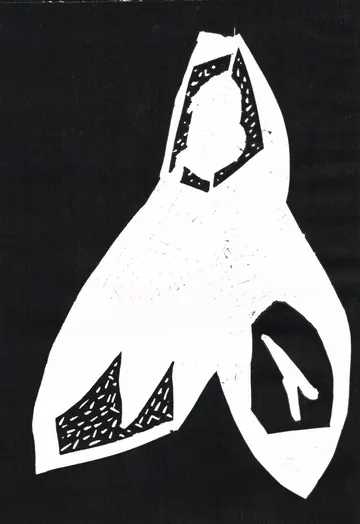 Eugen van Stiphaut: 1991, Linolschnitt, 21 x 30cm
