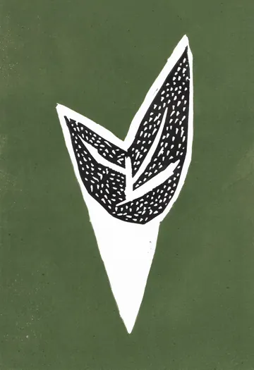Eugen van Stiphaut: 1991, Linolschnitt, 21 x 30cm